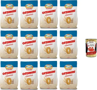 Produktbild von Divella Biscotti Ottimini Classici Klassische Ottimini-Kekse 12x400gr +Italian Gourmet polpa 400g