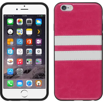 Produktbild von PhoneNatic Case kompatibel mit Apple iPhone 6 Plus / 6s Plus - pink Silikon Hülle Stripes + 2 Schutzfolien
