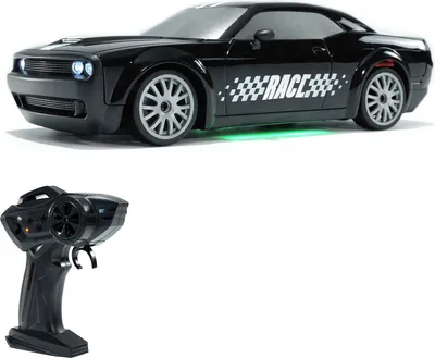 Obrázek produktu pro Dálkově ovládané driftovací auto, 1:20, 4WD, elektrická hračka, 2.4G, dobíjecí RC auto se světly, dárky pro děti, černá barva