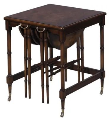 Immagine prodotto di Casa Padrino set di tavolini marrone/marrone scuro 48 x 48 x h. 59 cm - Arredamento alberghiero