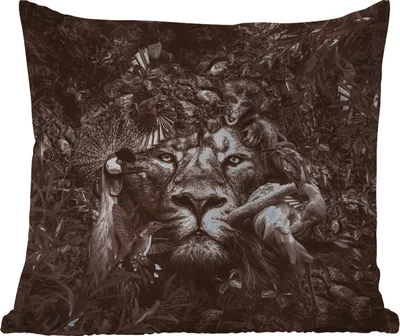 Produktbild von MuchoWow® Outdoor Kissen - Tier - Afrika - Schwarz - Weiß - 60x60 cm - Wetterfest - Lounge Kissen - Dekoration - Schlaf Kissen