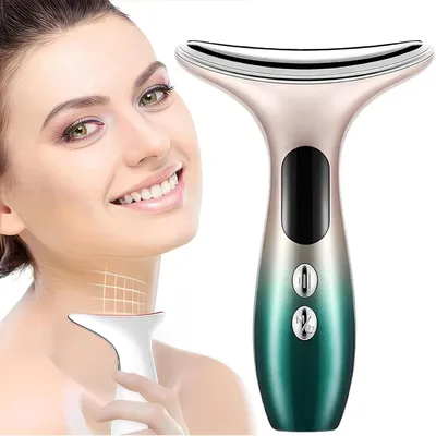Produktbild von Gesichtshalsmassagegerät,BuntesLicht passend,4-in-1, Gesichtsmassagegerät, Anti-Falten Gesichtsgerät, 4-Modes für Hautstraffung,Anti-Falten-Gerät