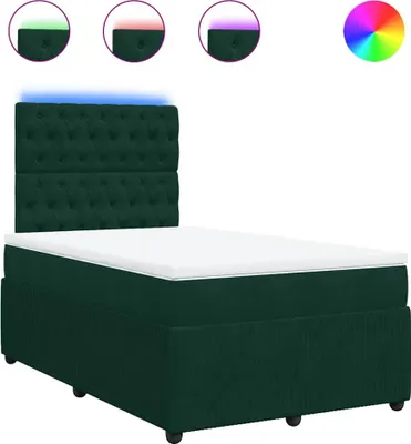 Immagine prodotto di vidaXL Letto a molle con materasso verde scuro 120x190 cm in velluto