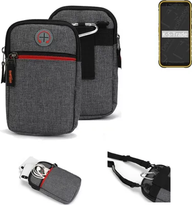 Produktbild von K-S-Trade Holster Gürteltasche kompatibel mit Ulefone Armor X8i Handy Tasche Schutz Hülle grau Zusatzfächer 1x