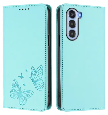 Obrázek produktu pro Kožené pouzdro pro ZTE Nubia S, motýlí ražbou, peněženkové flip pouzdro se stojánkem Mátově zelená
