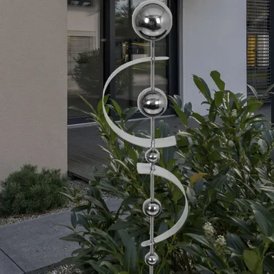 Produktbild von Harms Gartenstecker Edelstahl, 5 Kugeln, zwei Bögen, 9.5x5x75 cm, 0.28 kg