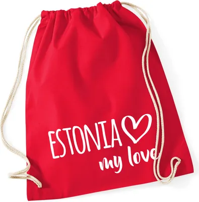 Produktbild von Huuraa Turnbeutel Estonia my love 12 Liter Classic Red Baumwolle Rucksack Geschenkidee