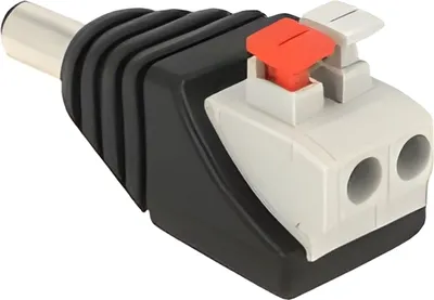 Image de DELOCK Adaptateur DC 5,5 x 2,1 mm mâle Boutons-poussoirs 2 broches