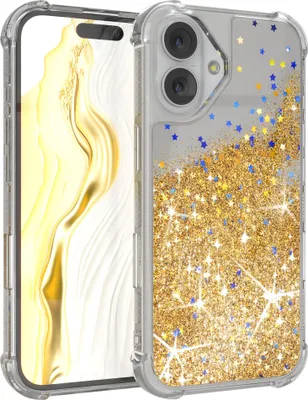 Produktbild von EAZY CASE - Glitzer Hülle kompatibel mit Apple iPhone 17 Glitzer Schutzhülle, Soft Case, Backcover Transparent mit Motiv