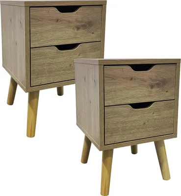 Produktbild von Nachttisch 2 Schubladen 2er-Set Thekla Artisaneiche