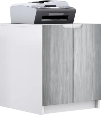 Produktbild von Vladon Druckerkommode Logan,  Germany, Aktenschrank mit 2 Fächern und 2 Türen, Korpus in Weiß matt, Fronten in Avola-Anthrazit (51 x 60,5 x 54 cm)