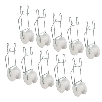 Image de 10pcs Tomato Roller Hooks Galvanized Steel Wire PP Heat Resistant Space Saving 15m Twine Vine Crop Trellis Roller Hooks for Cucumber Loofah Grapes