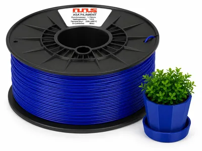Produktbild von ASA Filament 1,75 mm 1 kg NuNus Blau – wetterfest und UV-stabil, KI-generiertes Bild