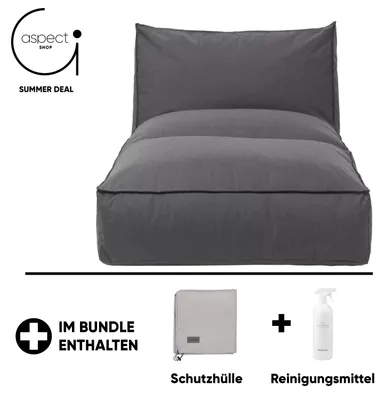 Immagine prodotto di Divano prendisole da esterno Blomus STAY, completo di copertina protettiva gratuita e detergente, colore antracite, dimensioni 80 x 190 cm