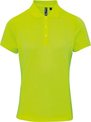 Produktbild von Premier Workwear PR616 | Damen Coolchecker Piqué Polo / ® - Farbe: Neon Yellow - Größe: XXL