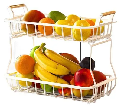 Produktbild von Mehrstöckiger Obstkorb für die Küche – abnehmbares Aufbewahrungsregal für Obst, Snacks & Gemüse,White