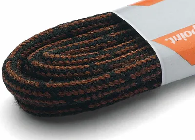 Produktbild von RINGELSPITZ - Runde Allrounder Schnürsenkel - Schwarz / Mittelbraun - 120 cm