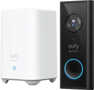 Produktbild von Eufy S220 Türklingel und HomeBase Video-Türklingel-Set, Kabellos, 2K HD, 6 Monate Batterielaufzeit, Bewegungserkennung, Schwarz