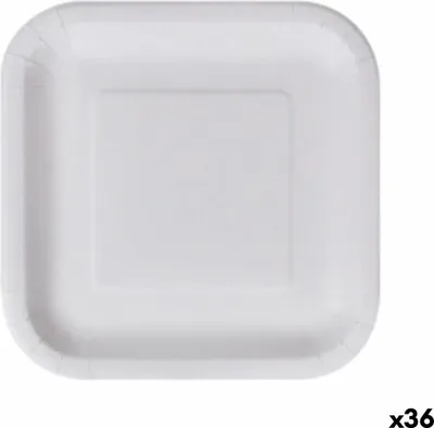 Obrázok produktu pre Sada jednorazových tanierov algon jednorazové taniere biely štvorcový kartón 23 cm (36 kusov)