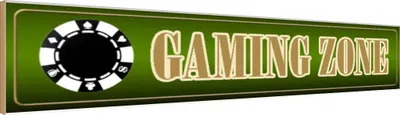 Produktbild von vianmo Holzschild 10x46 cm Gaming Zone