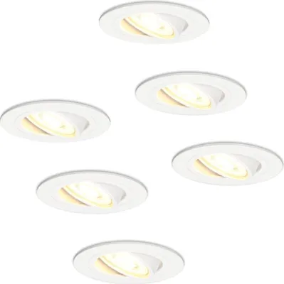 Produktbild von hoftronic LED Einbaustrahler 6x 4W 345lm 2700K Dimmbar Schwenkbar Weiß