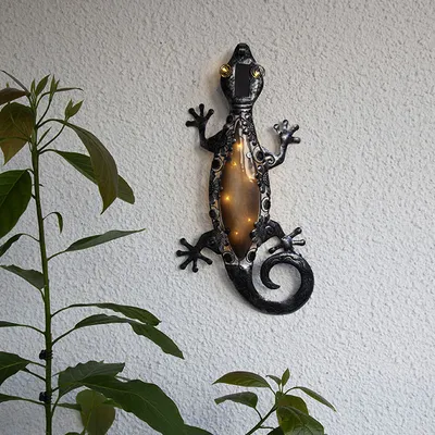 Produktbild von Star Trading Gecko, Leichte Dekorationsfigur, Schwarz, IP44, 10 Glühbirne(n), LED, 0,4 W