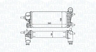 Produktbild von MAGNETI MARELLI 351319205550 Ladeluftkühler LLK für FORD FOCUS III Turnier Turbo Intercooler