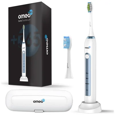 Produktbild von OMEO +365 Classic Schallzahnbürste Weiß – 48.000 Schwingungen – 3 Modi – Timer – Reiseetui – IPX7