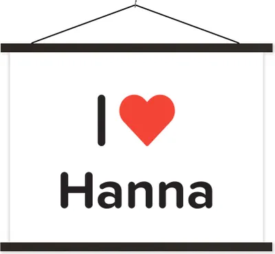 Produktbild von MuchoWow® Textilposter Ich liebe - Hanna - Mädchen 150x113 cm mit schwarzem Rahmen - Wohnzimmer