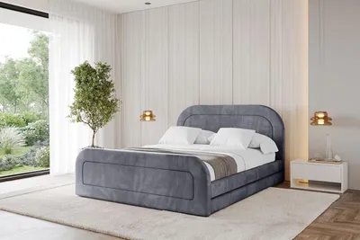 Produktbild von ALTDECOR Polsterbett mit Bettkasten - LERIS-Z 140x200 Dunkelgrau- Bett mit Matratze H3/H4, Kopfteil und Fußteil, Boxbett, Doppelbett mit Stauraum
