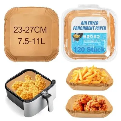 Zdjęcie produktu dla Papier do frytkownicy powietrznej 23 27 cm nieprzywierający 120 szt