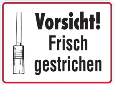 Produktbild von Dreifke® Hinweisschild, Vorsicht! Frisch gestrichen, 150 x 200 mm, Aluminium,...