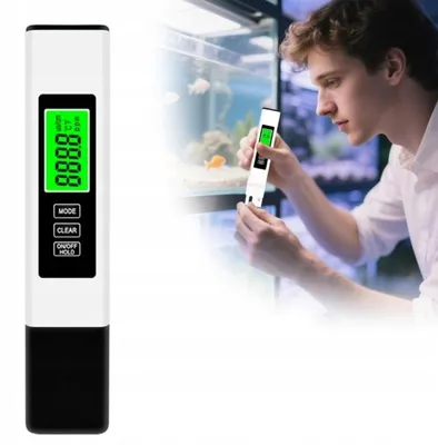 Obrázek produktu pro Tester vody TDS EC teploměr 3 v 1, přesné měření kvality vody z kohoutku, studny, filtru, akvária a zvlhčovače