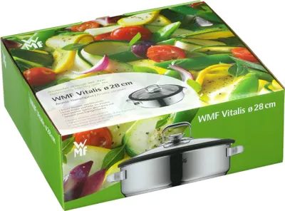Image de WMF Cuiseur vapeur avec couvercle en verre/bordures en silicone Vitalis 28cm rond 1743016040
