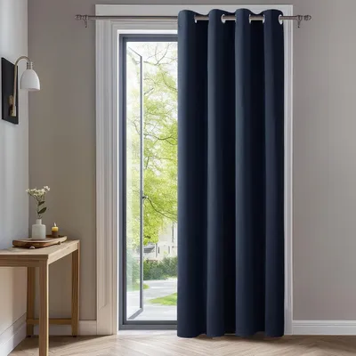 Image de Rideau occultant à œillets, rideau de chambre à coucher, occultant, 290x140 cm, bleu foncé, 1 pièce