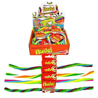 Produktbild von 24 Stück Stretch Nudel bunt aus Gummi - ca. 30 cm