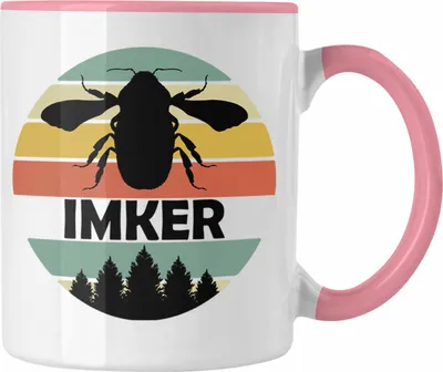 Produktbild von Trendation - Imker Geschenk Tasse Bienenzucht Kaffeetasse Geschenkideen Bienenzüchter Bienen Zuebhör Geschenke (Rosa)