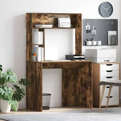 Immagine prodotto di Maison Exclusive - Scrivania in legno impiallacciato noce, dimensioni 91 x 50 x 149 cm