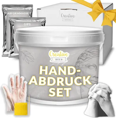 Obrázok produktu pre Creative Deco Súprava na odlievanie rúk 3D | Sadrové ruky | Darček pre páry | Na výročia svadby, narodeniny | Valentínsky darček pre ňu a pre neho