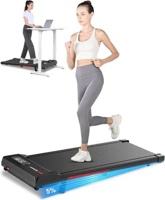 Produktbild von Laufband Walking Pad mit Neigung - Laufbänder für Zuhause Büro Steigung Schreibtisch Laufpad Laufgerät Elektrisch Walkpad Gehband Laufpad Treadmill