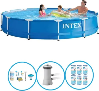 Zdjęcie produktu dla Metalowa rama do basenu Intex 366x76 cm - zestaw do basenu