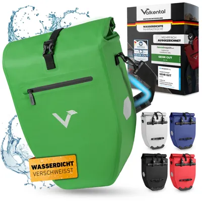 Produktbild von Valkental® Fahrradtasche für Gepäckträger, wasserdichte Gepäckträgertasche - ValkBasic 28L grün