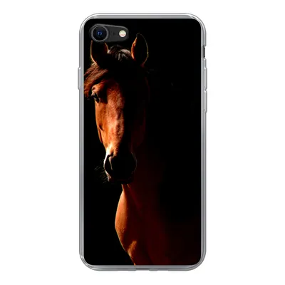 Produktbild von MuchoWow® Handyhülle Schutzhülle Hülle für iPhone SE 2020 Pferd - Licht - Porträt Silikon Softcase Handy Hülle - Kartenbesitzer