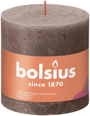 Immagine prodotto di BOLSIUS Candela a colonna Rustiko Shine 10x10cm rustica color taupe