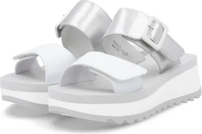 Produktbild von Rieker FSK Damen Sandalen Pantoletten weiss/argento 40