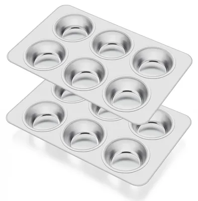 Obrázek produktu pro Forma na muffiny, 2 kusy, nerezová ocel, pro 12 muffinů, rozměry 29x18x3 cm