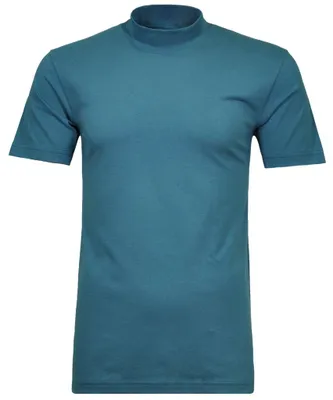 Ragman T-Shirt kurzarm mit Stehkragen in blau