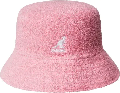 Kangol Frottee Bermuda Bucket Hat Fischerhut mit Logo-Stick in rosa