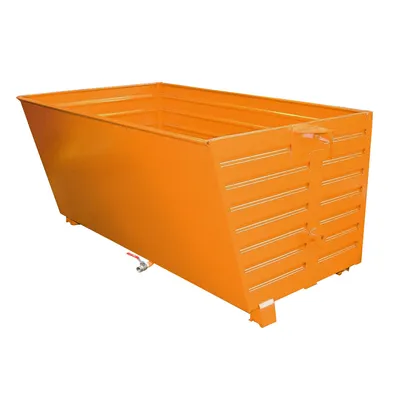 Produktbild von BAUER Spänekipper - stapelbar - 2.000 l - 2.000 kg - Siebblecheinsatz - gelborange