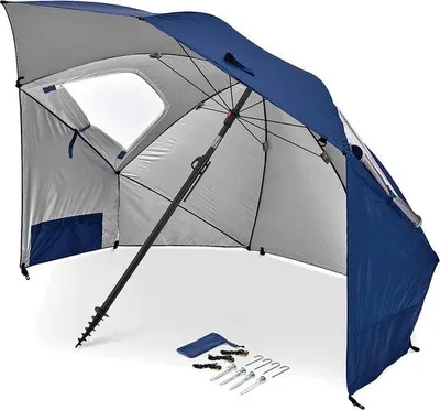 Produktbild von Famanu Tragbarer Sonnenschirm 2,4 m - Blau